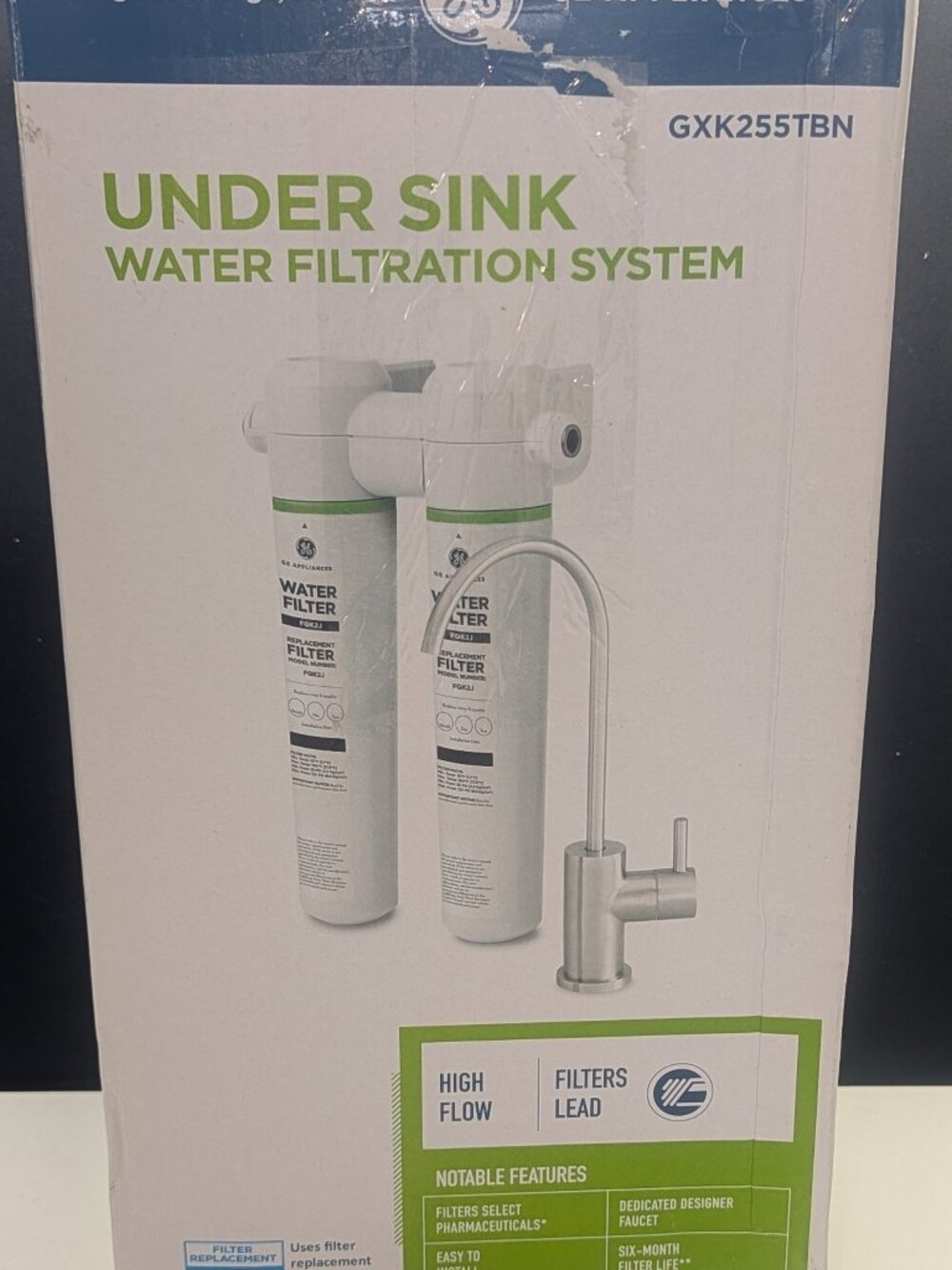 New GE Under Sink Dual Stage Water Filtration System with Faucet GXK255TBN